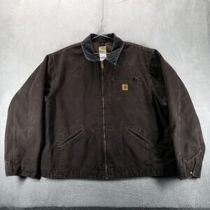 Carhartt Jacket Mens 3XL Tall Dark Brown J97 DKB‎ Duck Canvas Blanket Lined Work